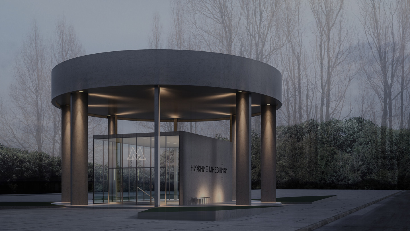 <p>"Nizhniye Mnevniki" metro station design concept</p>